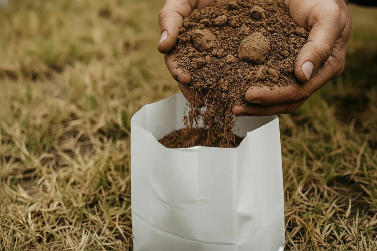 hands scooping dirt